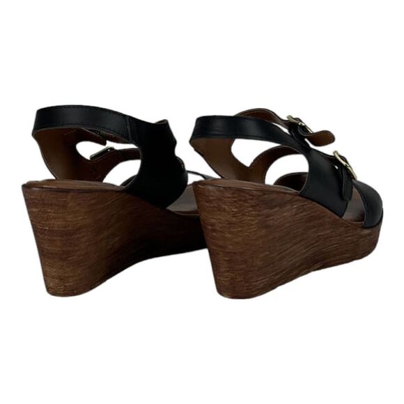 New Bella Vita WomenĀ USā10 Leather Sandals Open Toe BlackāSlingback Shoes - Picture 5 of 8